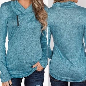 Comfy cute 1/4 zip pullover tunic